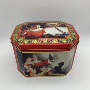 Vintage Coca-Cola Santa Checking His List & Enjoying a Coke Retro Christmas Tin